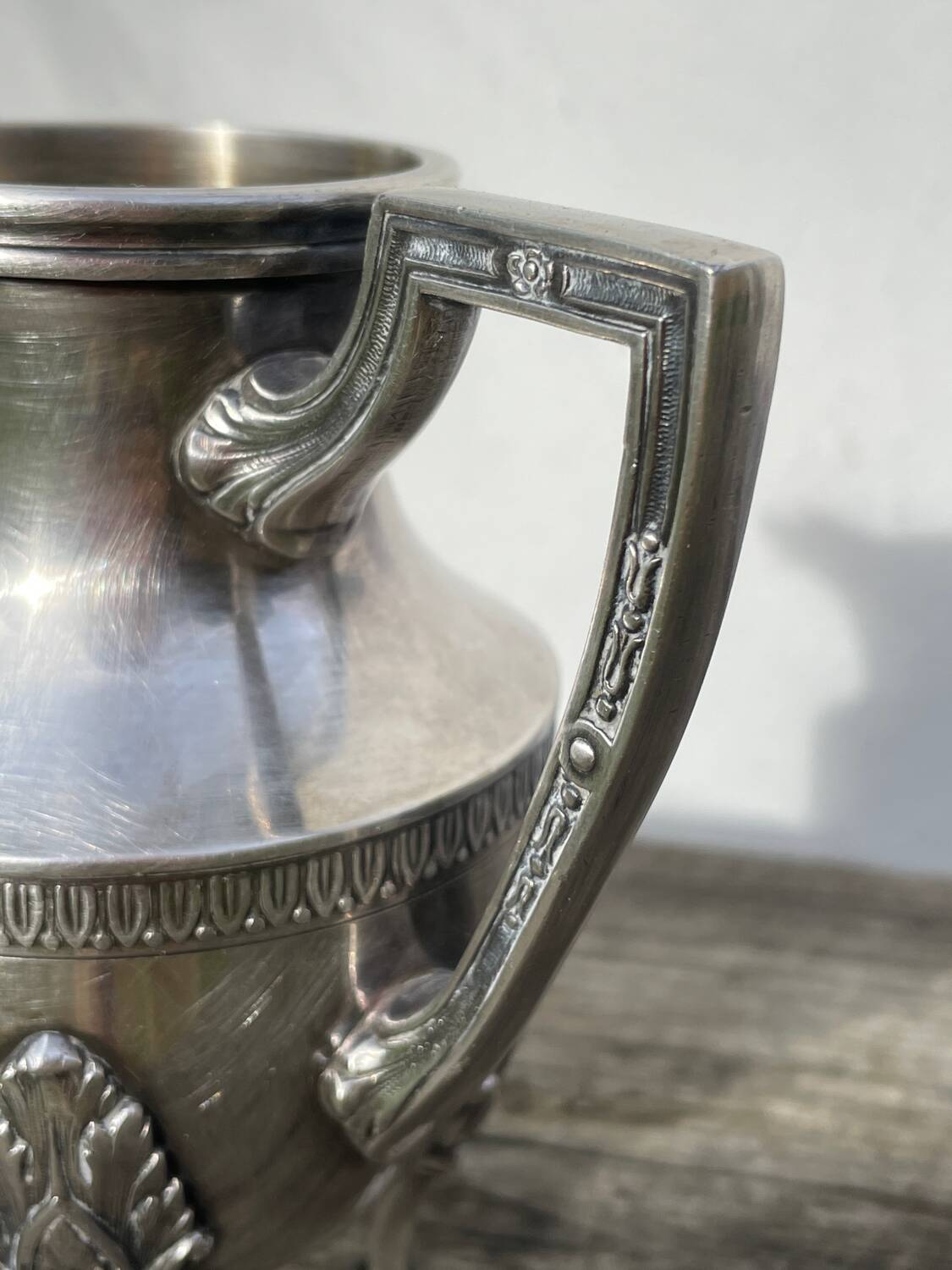 English silver-plated milk jug or vase