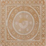 Hand knotted rug, vintage turkish rug 152x154 cm
