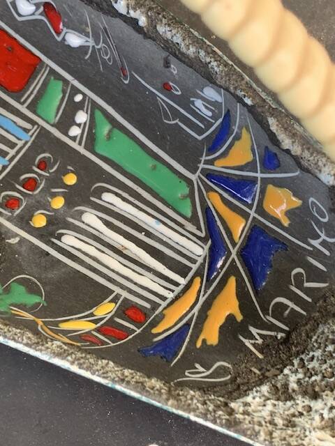 Decorative plate, San Marino pocket tray in vintage handmade ceramic, 1950.