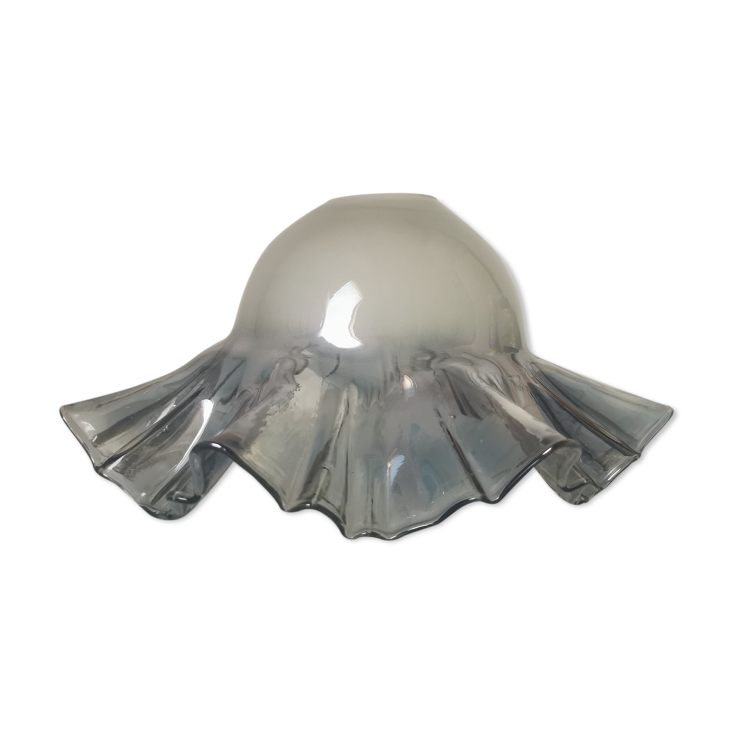 Iridescent glass/silver lamp tulip