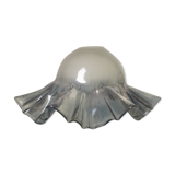 Tulipe de lampe verre irisé/argenté