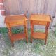 Pair of bedside nightstands with vintage wooden drawer