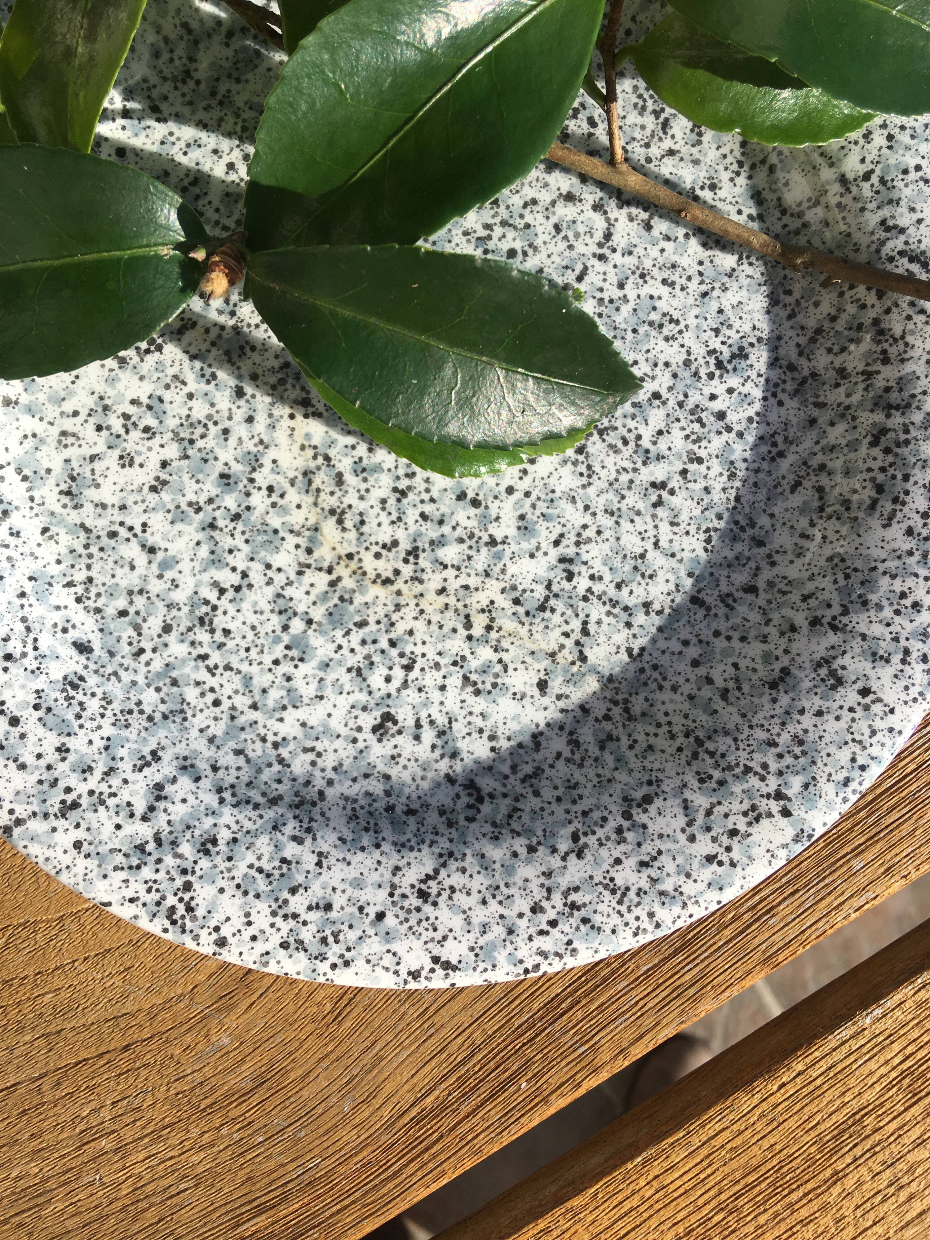 Speckled dessert plates blue gray Quadrifoglio