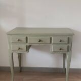 Console en merisier style Louis XV couleur vert lichen
