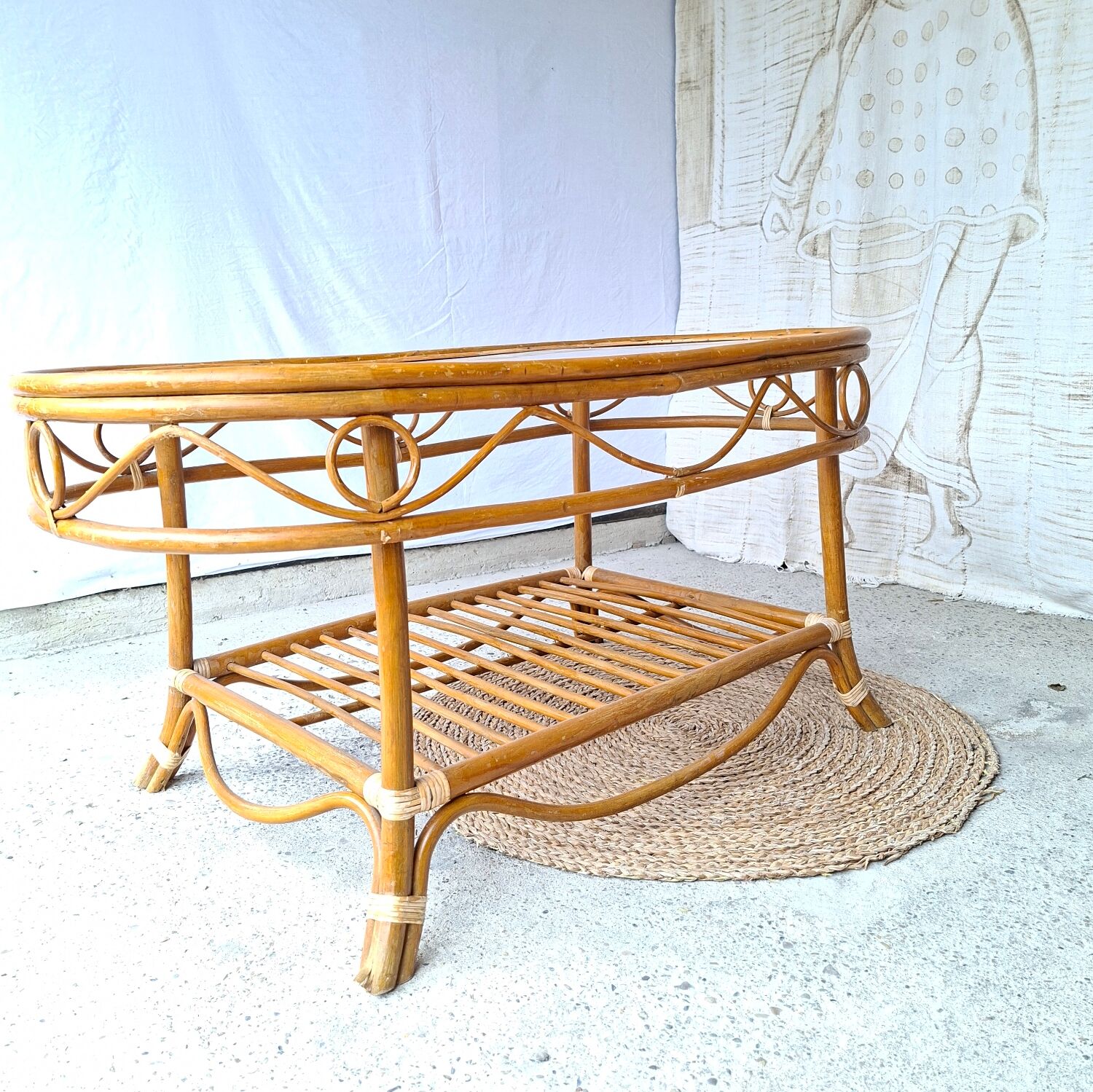 Rattan coffee table