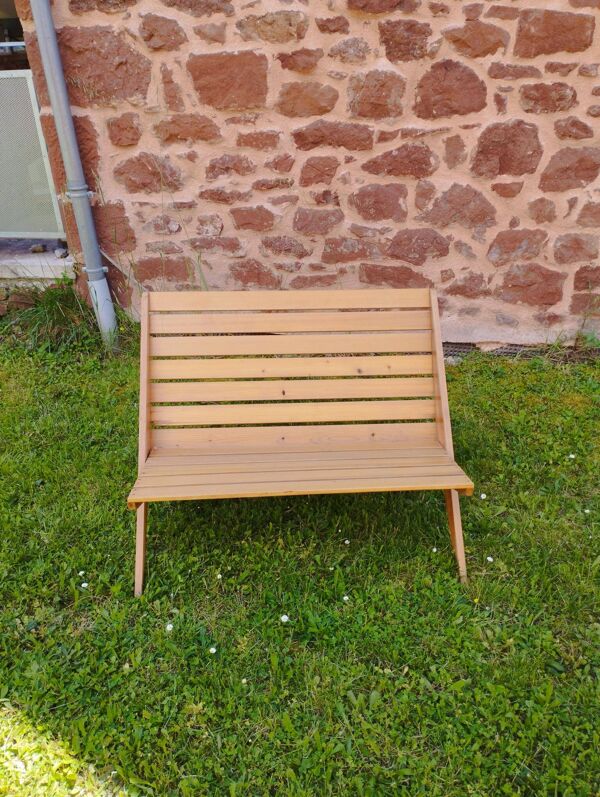 Banc de jardin pliant, ultra compact - vintage, design ''Mid-century