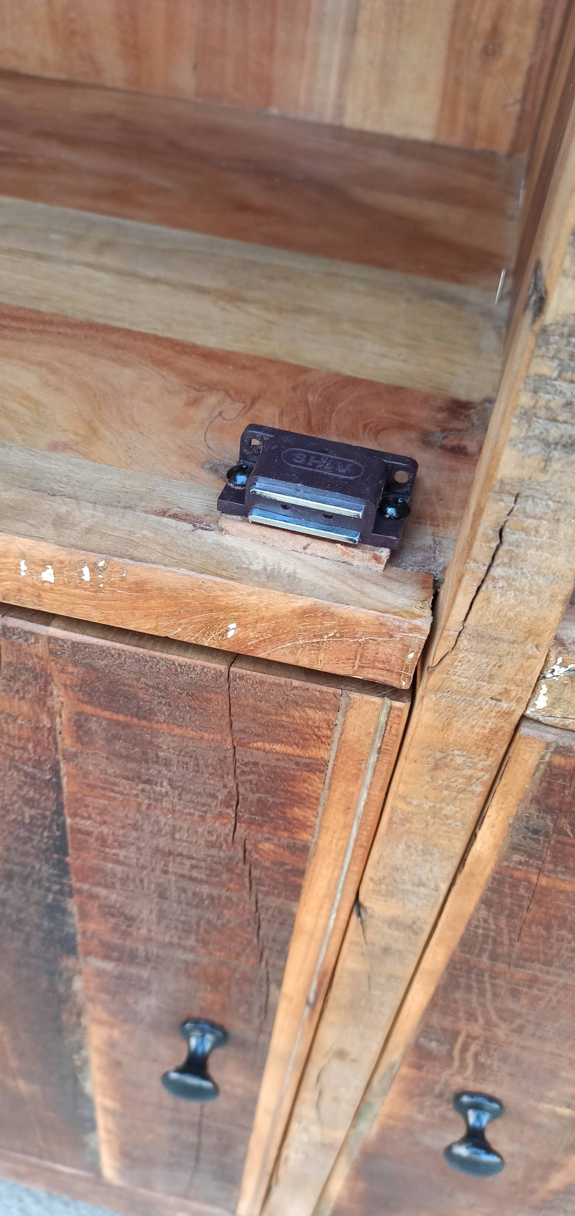 Antique wooden cabinet with 4 doors and 1 drawer