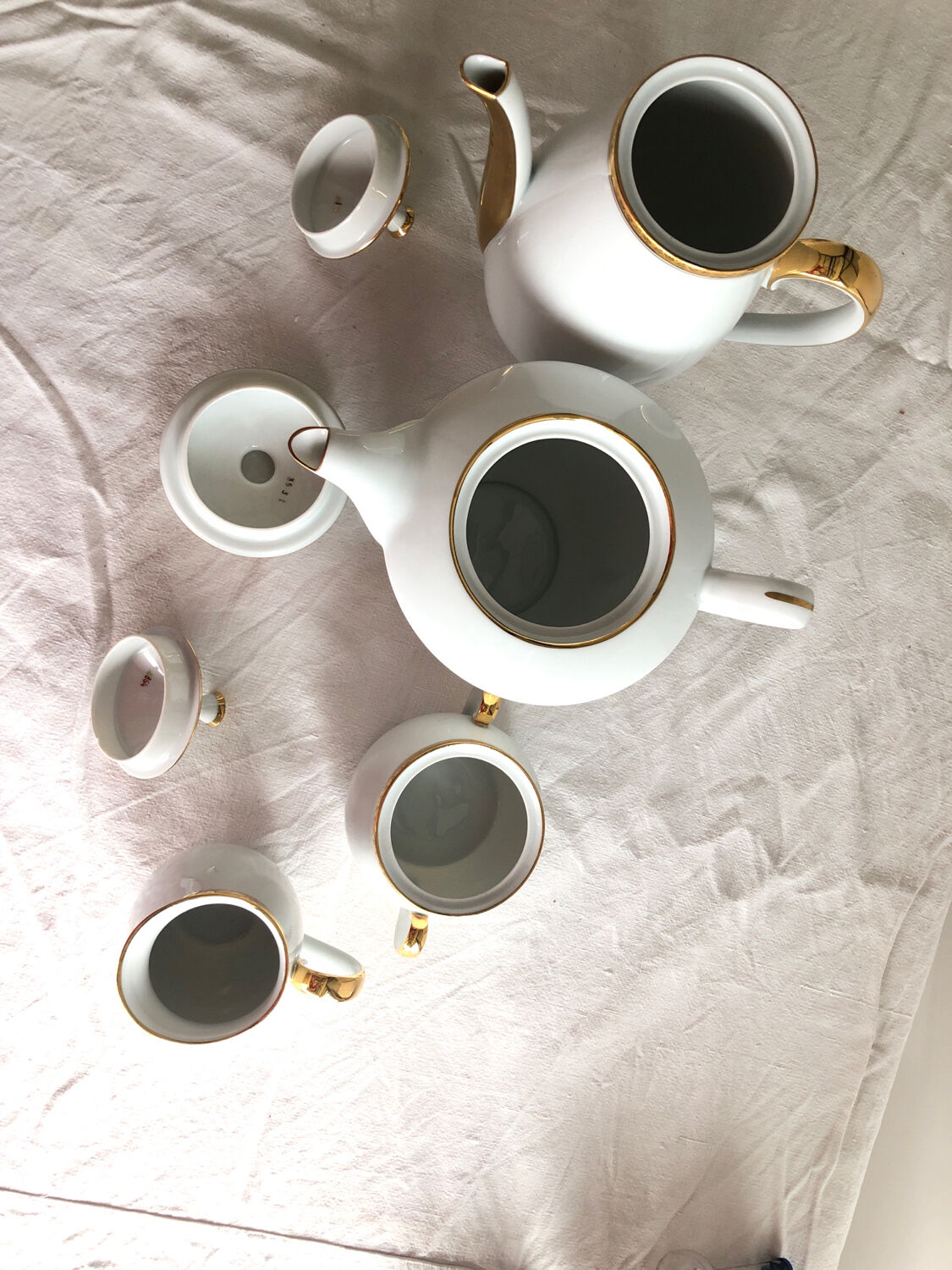 27-piece coffee and tea service in white Limoges porcelain Georges Boyer