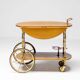 Brass and walnut bar cart by Cesare Lacca