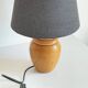 Lampe bois massif et tissu vintage