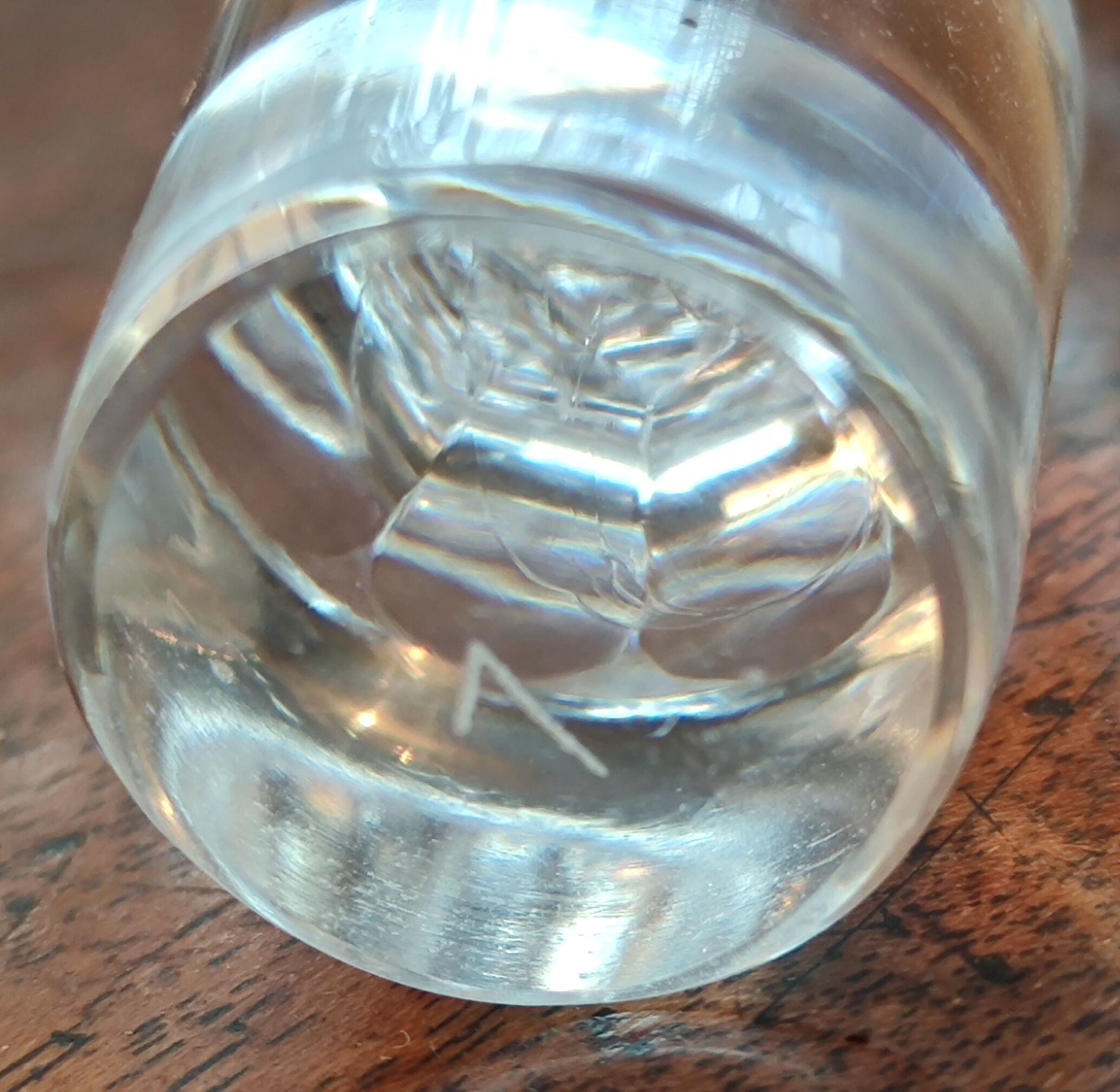 Carved crystal decanter 19th century