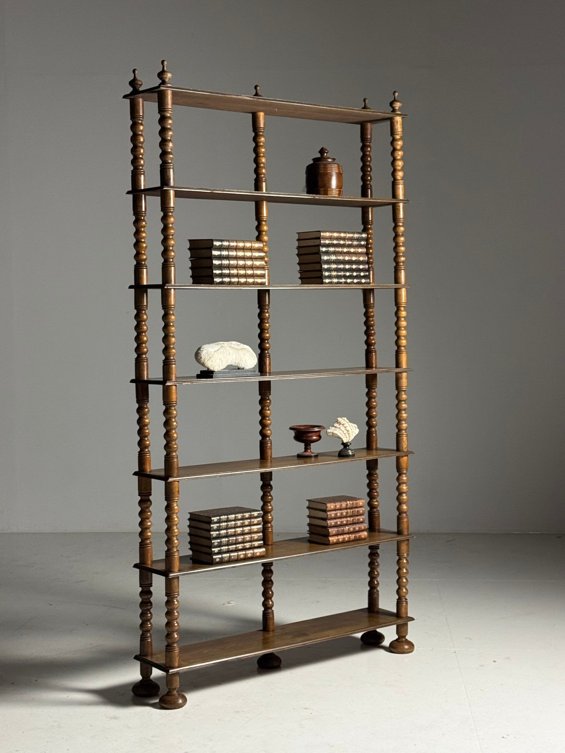 Bobbin bookcase French antique