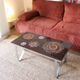 Vintage coffee table in glazed ceramic and metal – 1970s