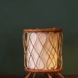 Lampe d’appoint en rotin, France, années 1960