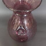Carafe bottle in purple bubble blown glass Biot 20th century