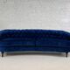 3-seater sofa type Chesterfield in blue velvet