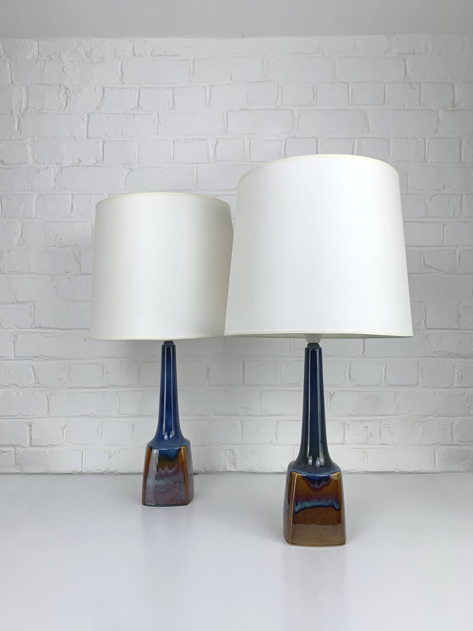 Pair of Scandinavian ceramic table lamps, Søholm Stentøj, Denmark, 1960