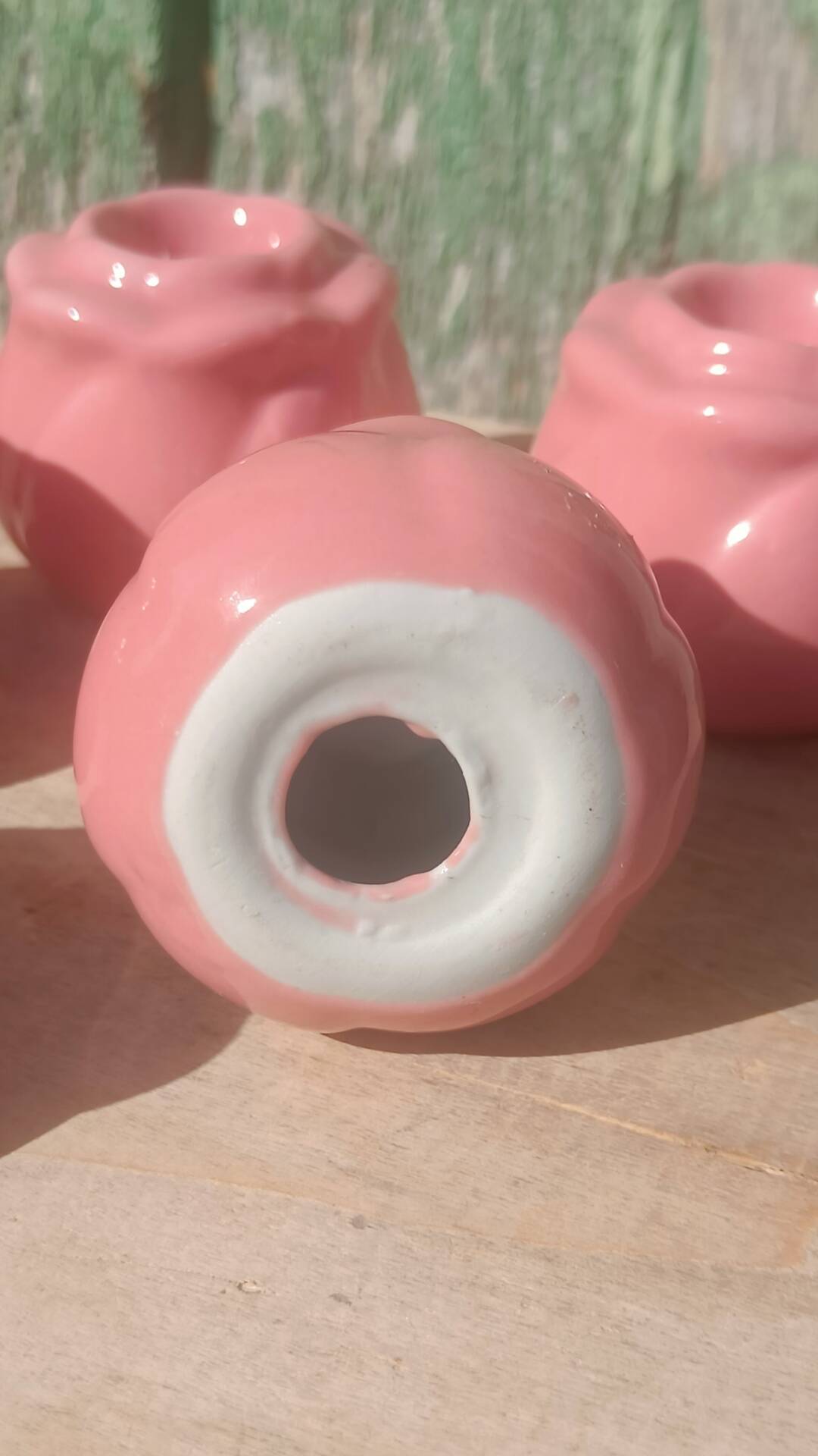 Rose button candle holders set of 6