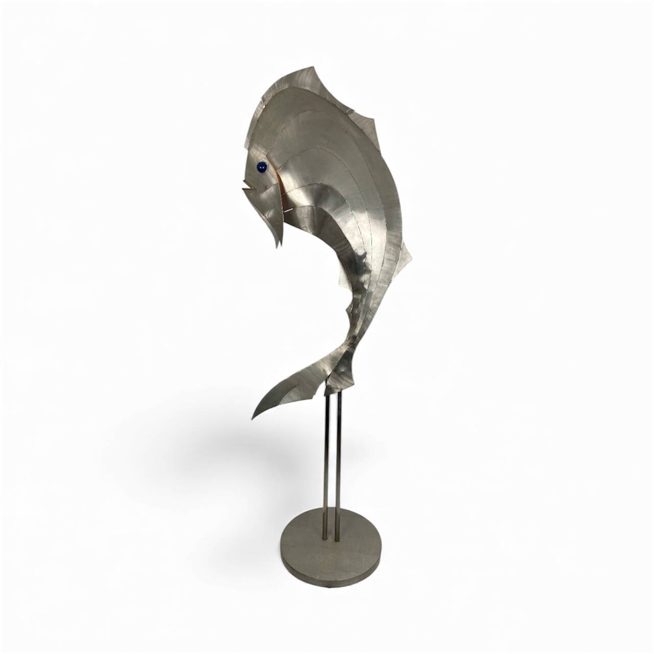 Fish in stainless steel Lighting object from Reinhard Stube