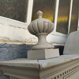 Grey patinated beveled mirror