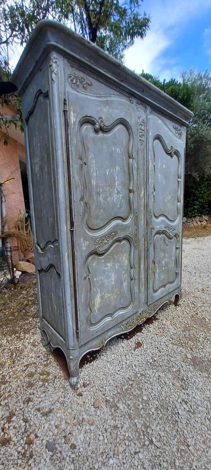 Old cabinet 18th century painted patinated