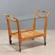 Vintage kitchen sideboard in beech, brass, and glass, Italian design, 1950s.