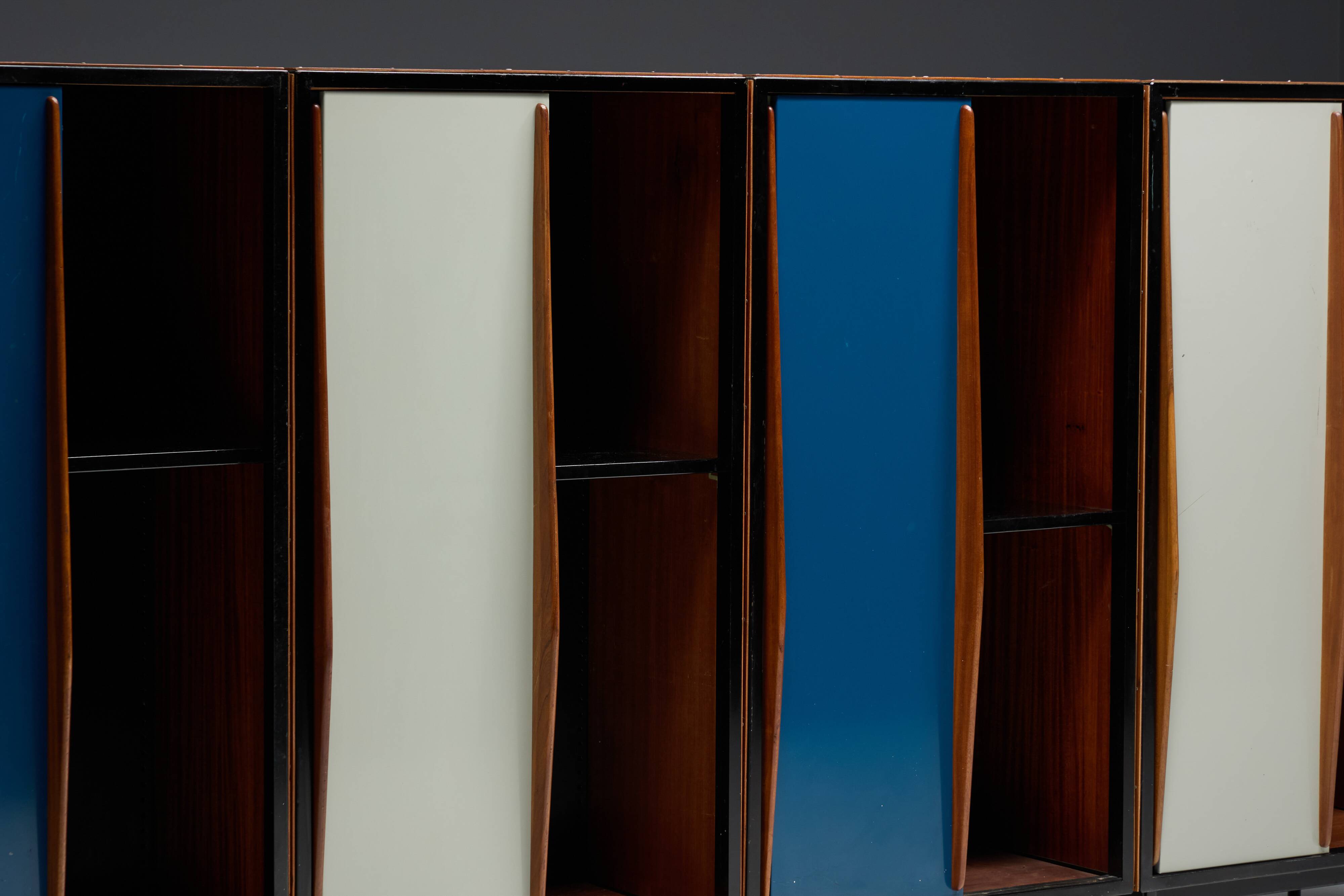 Modernist wardrobes by Willy Van Der Meeren for Tubax, Belgium, 1950s