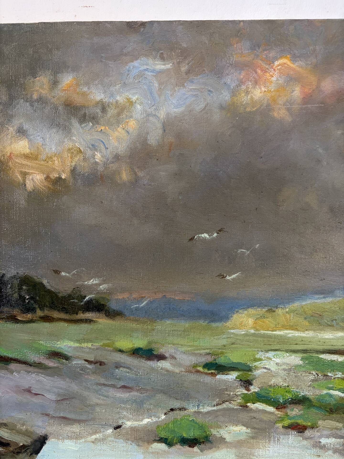 Après la tempête, huile sur toile signé 1969