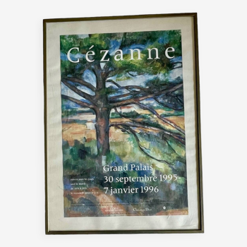 Affiche originale d’exposition encadrée, Cézanne vintage 1995