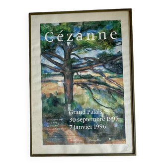 Affiche originale d’exposition encadrée, Cézanne vintage 1995