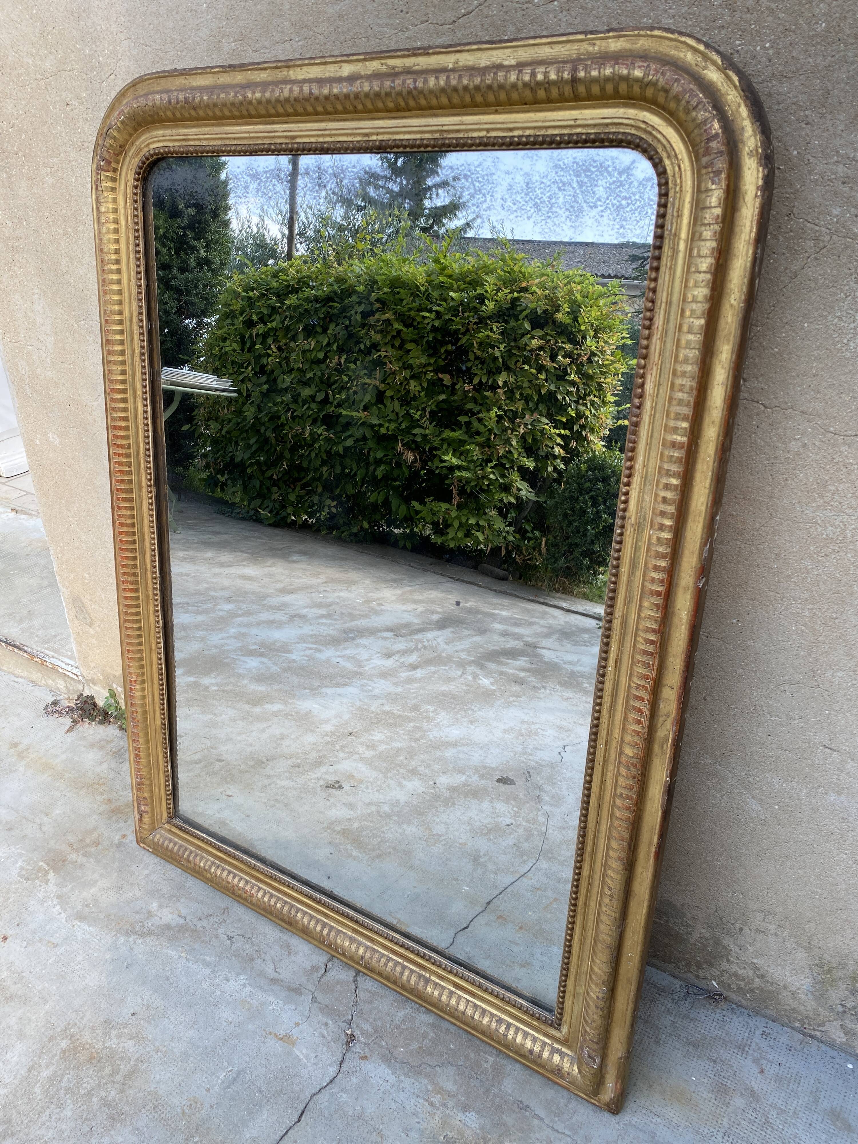 Miroir Louis Philippe doré 120x88