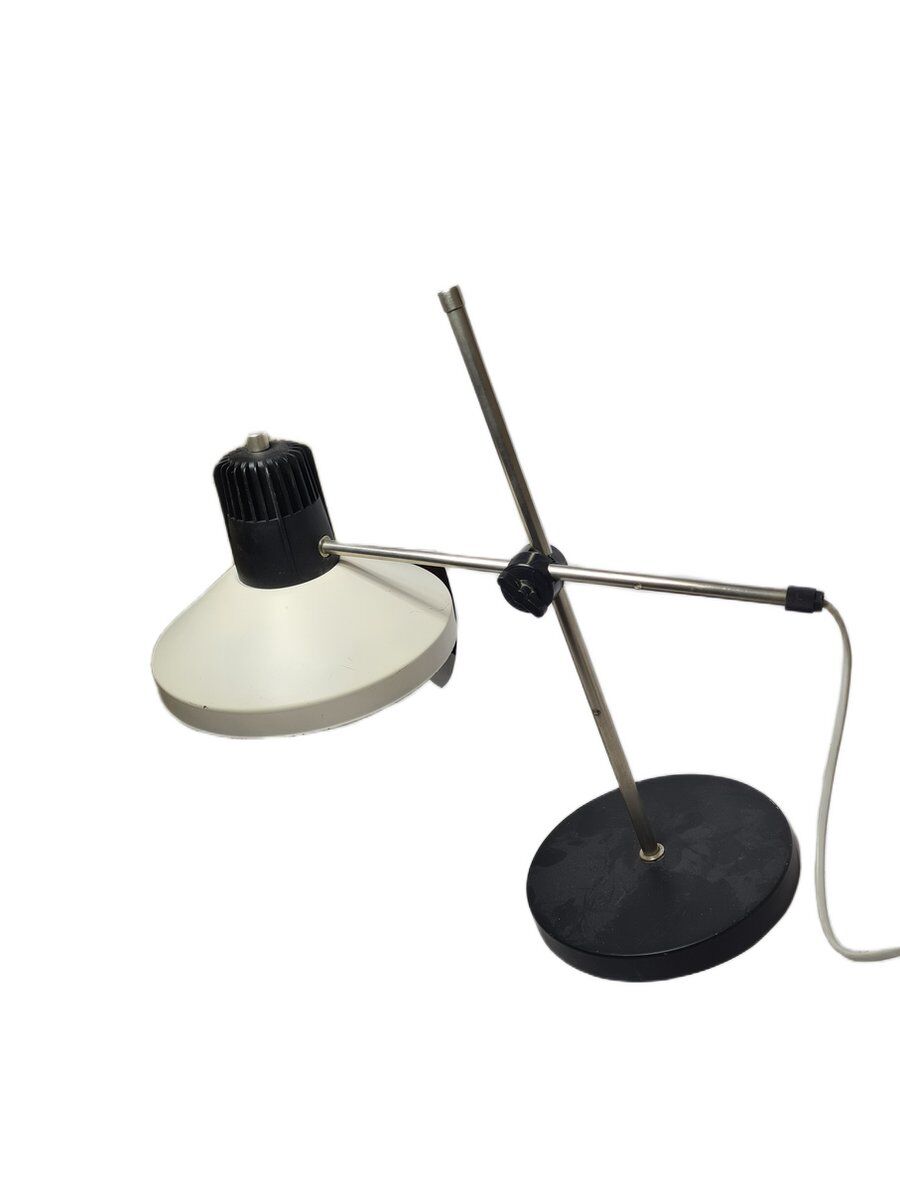 Vintage Polish bedside lamp in glass and metal, 1980s