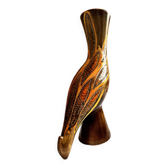 Vase oiseau céramique de Jean Varoqueaux pour la poterie périgordine