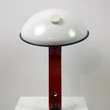 White and red steel desk lamp