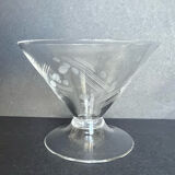Set of 6 engraved glass cuts