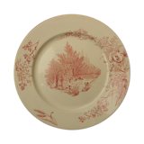 Assiette plate en faience de Pexonne décor champetre.