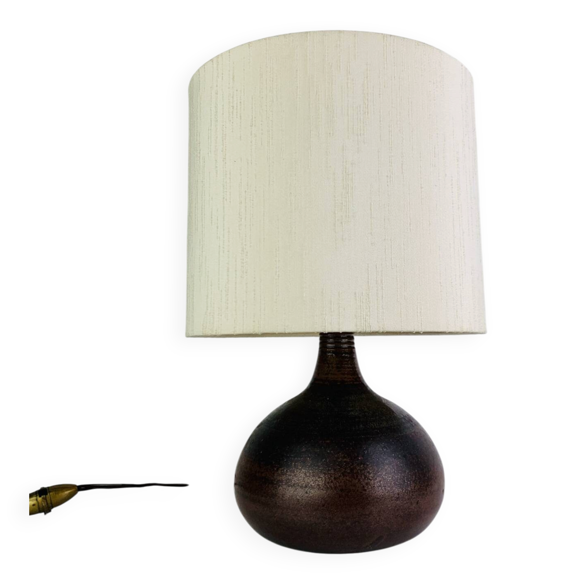 Vintage stoneware globe lamp, 1960s
