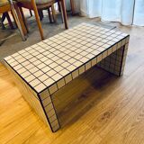White/grey and black mosaic tile coffee table