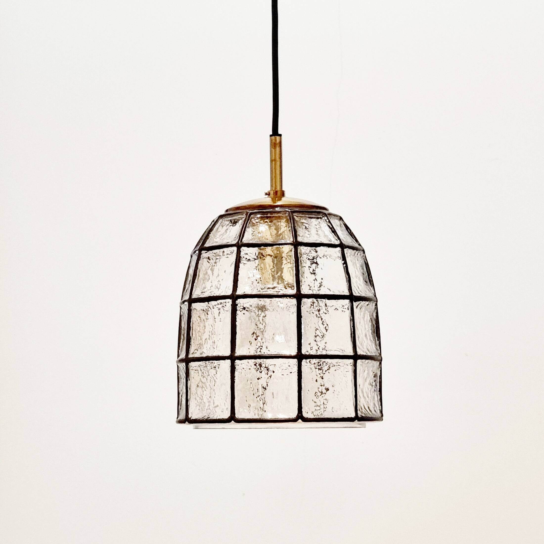 Mid-Century Glass Ceiling Light/Pendant from Limburg, Germany, 1960s