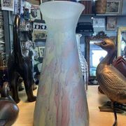 Vase 24cm ilanit pâte de verre dépoli pastel année 50