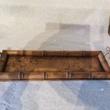 Art Nouveau wood and metal tray