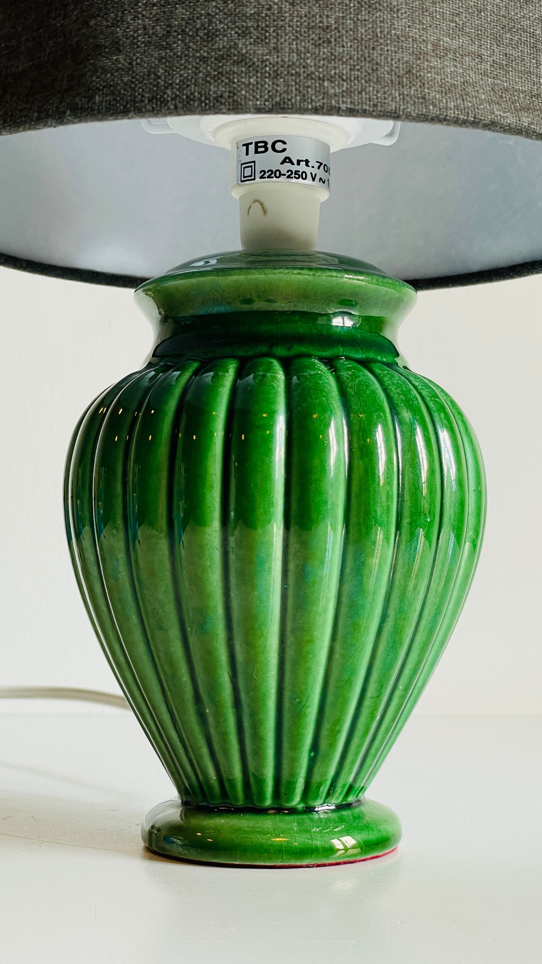 Green ceramic lamp 90s