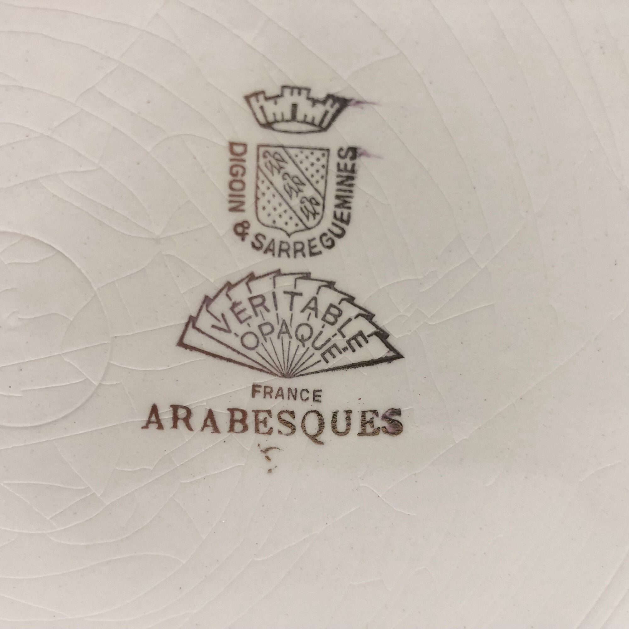 6 flat plates "Digoin Sarreguemines" model Arabesques