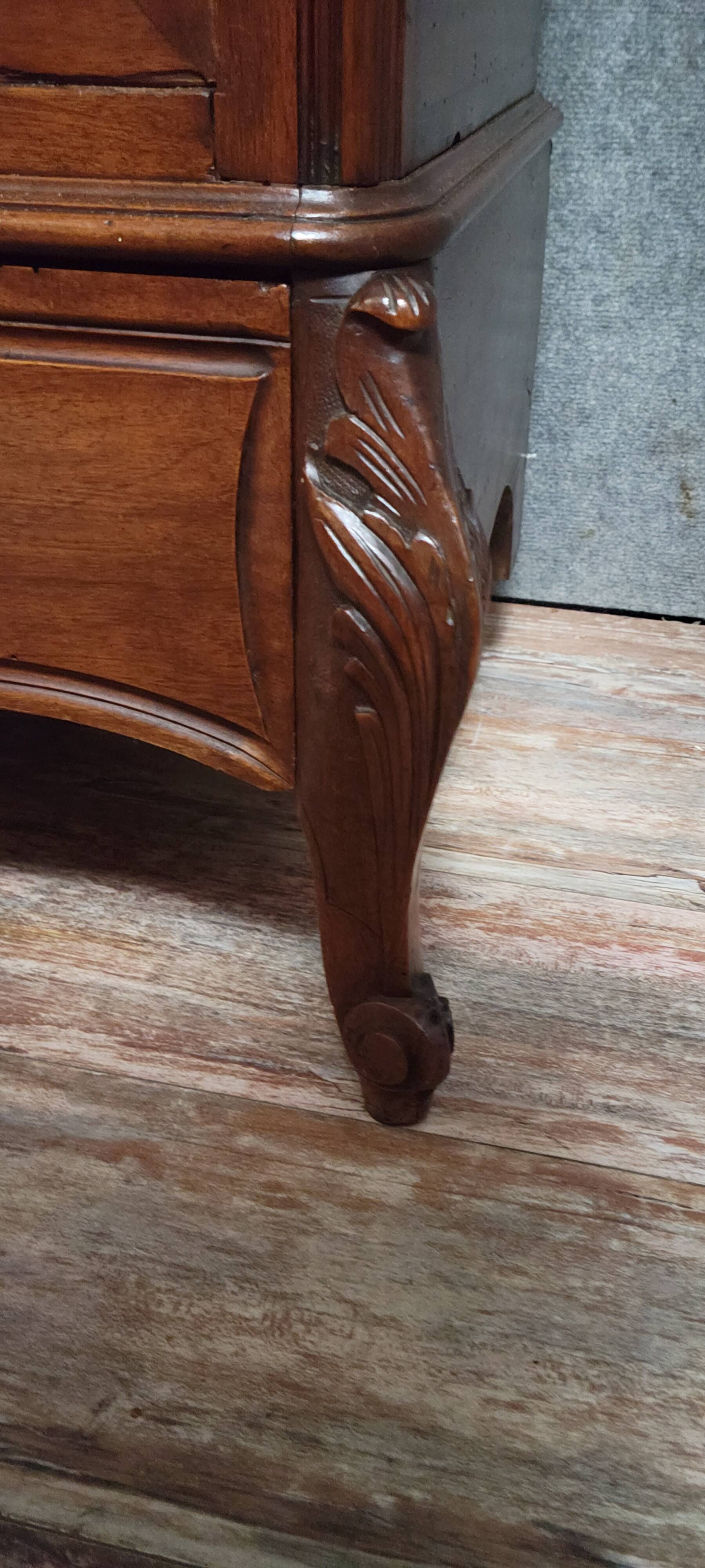 Antique mirrored wardrobe in Louis XV Rococo style