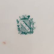 Porcelain dessert plate, Minton Decor 235, pink, Sarreguemines