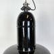 Industrial Black Enamel Factory Lamp with Cast Iron Top, 1930s