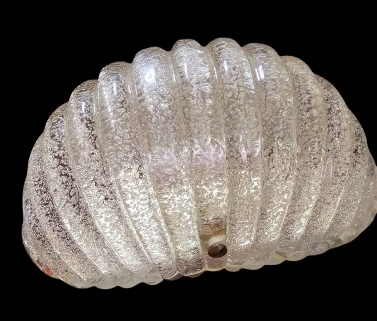 Seguso pair of Murano glass wall lights, Italy 1980