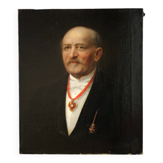 Distressed 19th Century Gentleman Portrait Painting