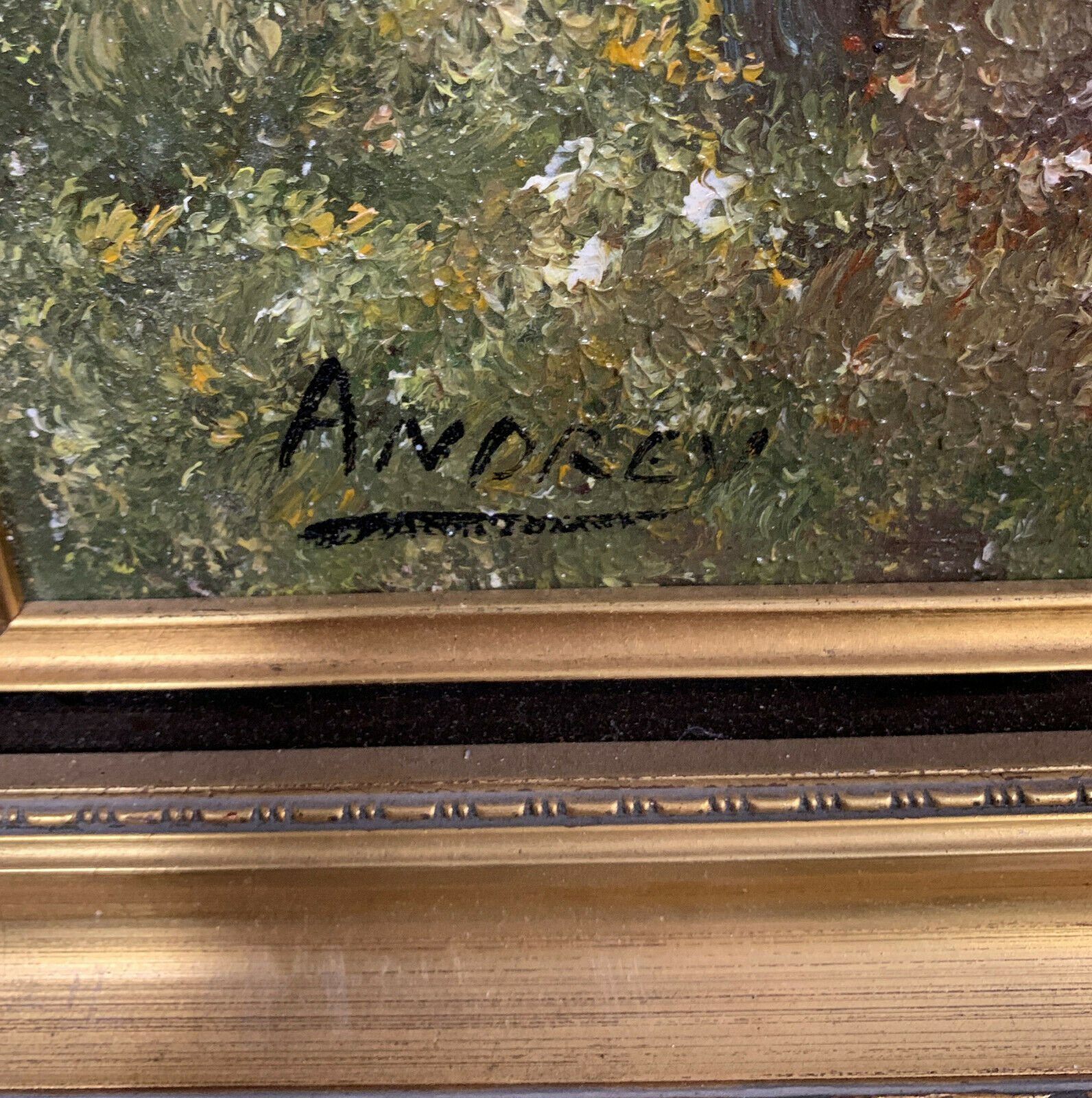 Barbizon School: oil on canvas by Louis ANDREY / the path to the edge of the wood