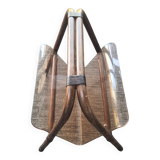 Magazine rack: plexiglass and rattan